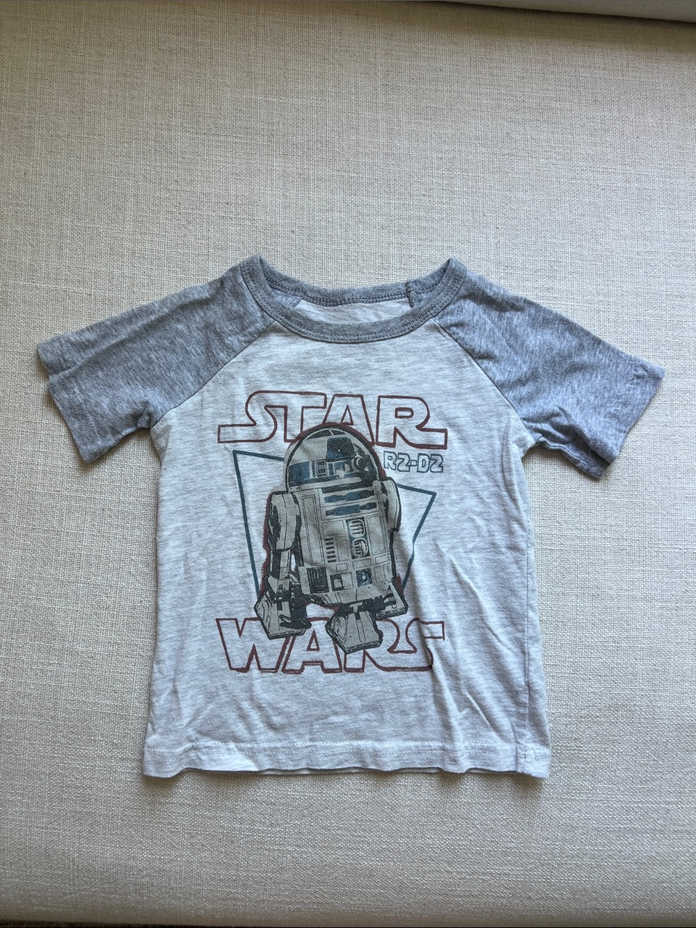 Star Wars R2-D2 Short Sleeve Raglan Tee - White & Gray